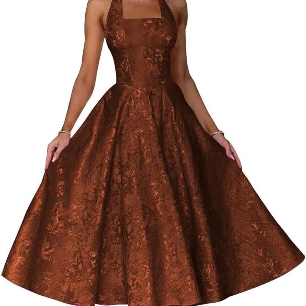 Chic Strapless Brown Dress